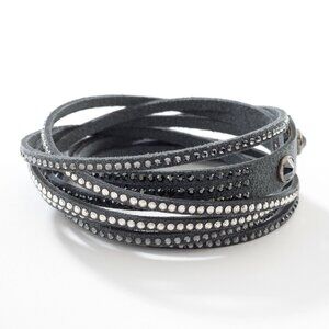 Touchstone Crystal Wrap Star Bracelet, Dark Grey